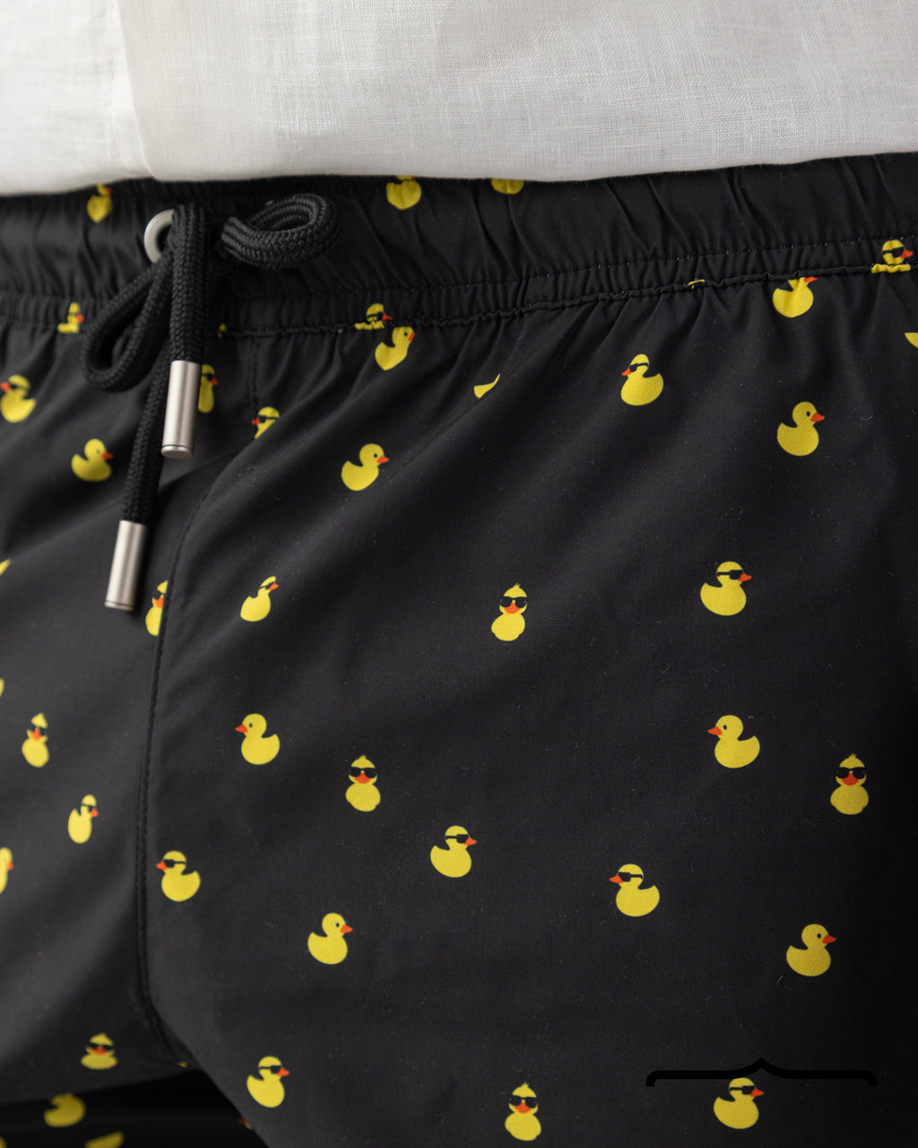 Floating Ducks Swim Shorts in Black