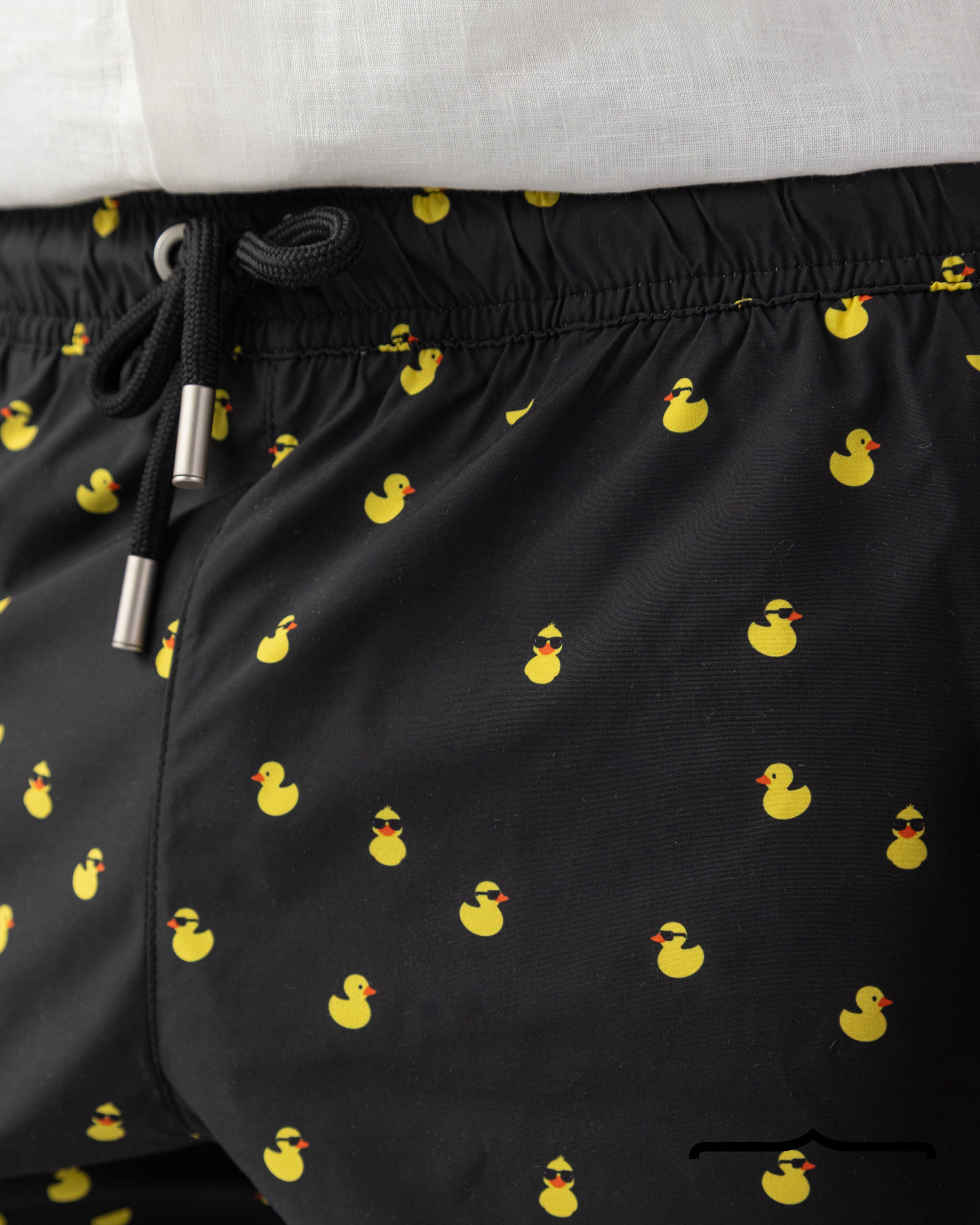 Floating Ducks Swim Shorts in Black