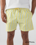 Riviera Stripe Swim Shorts Yellow x Azure Blue