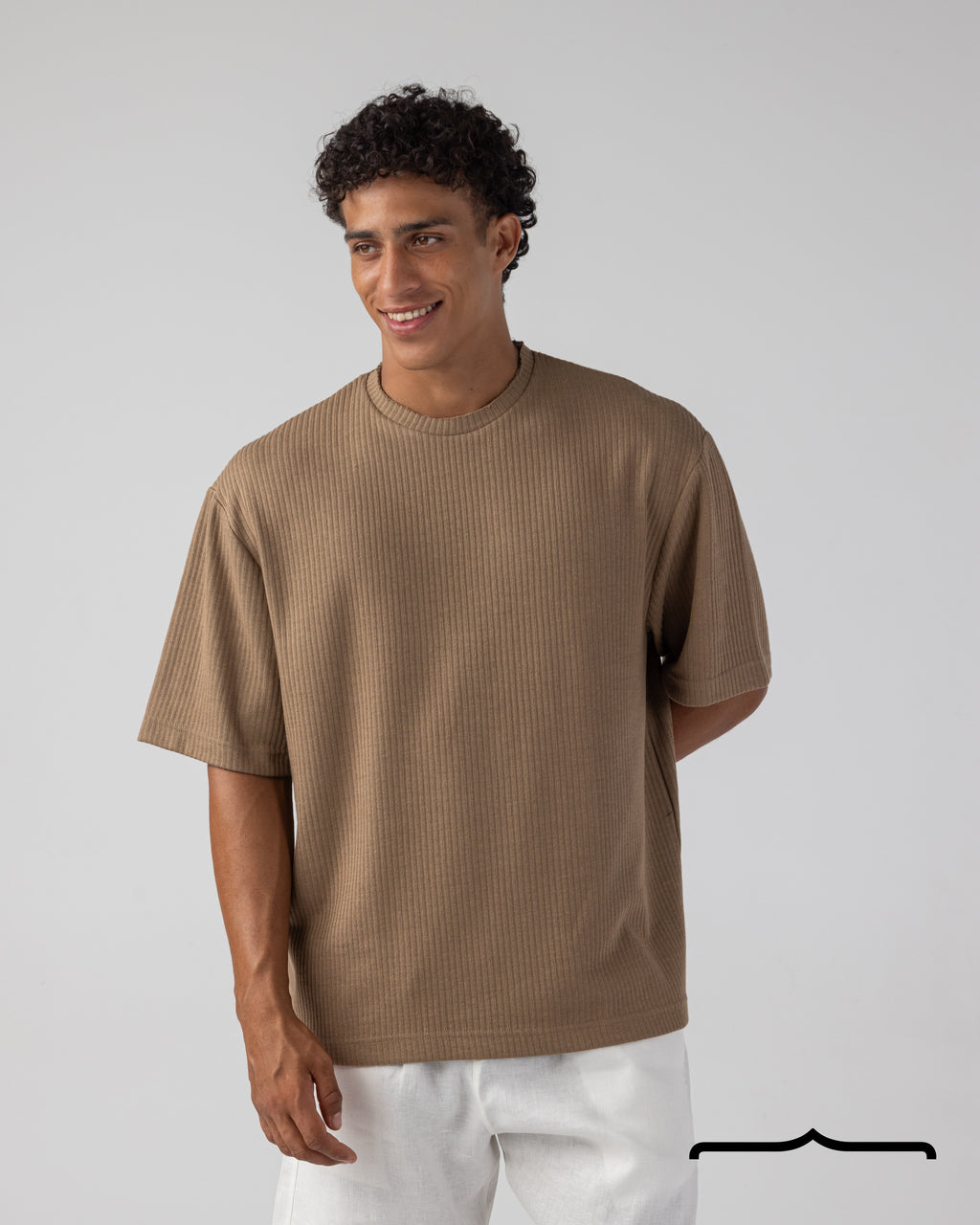 Textured Oversize Tee Volume 2 in Brown
