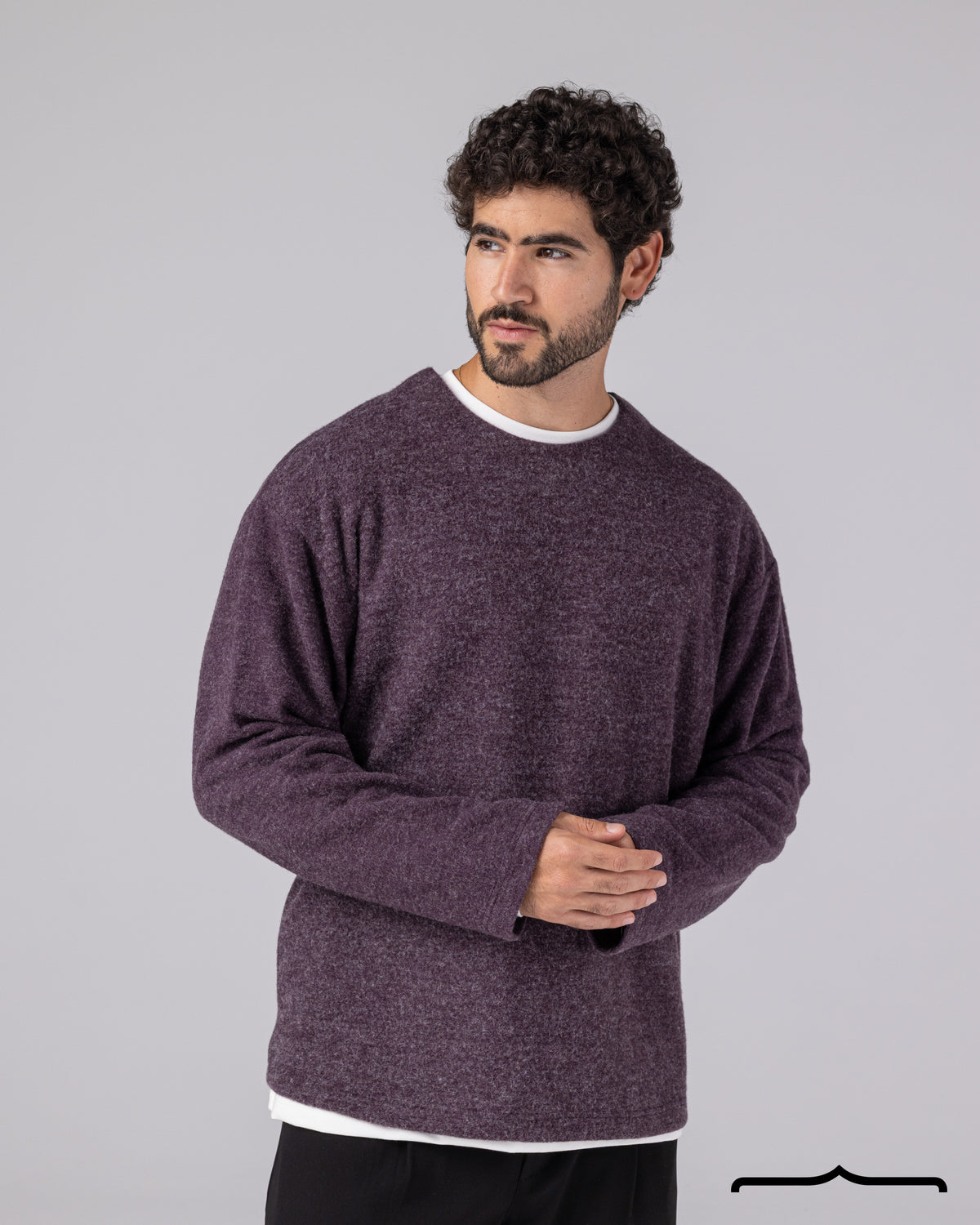 Brushed Pullover in Dark Purple