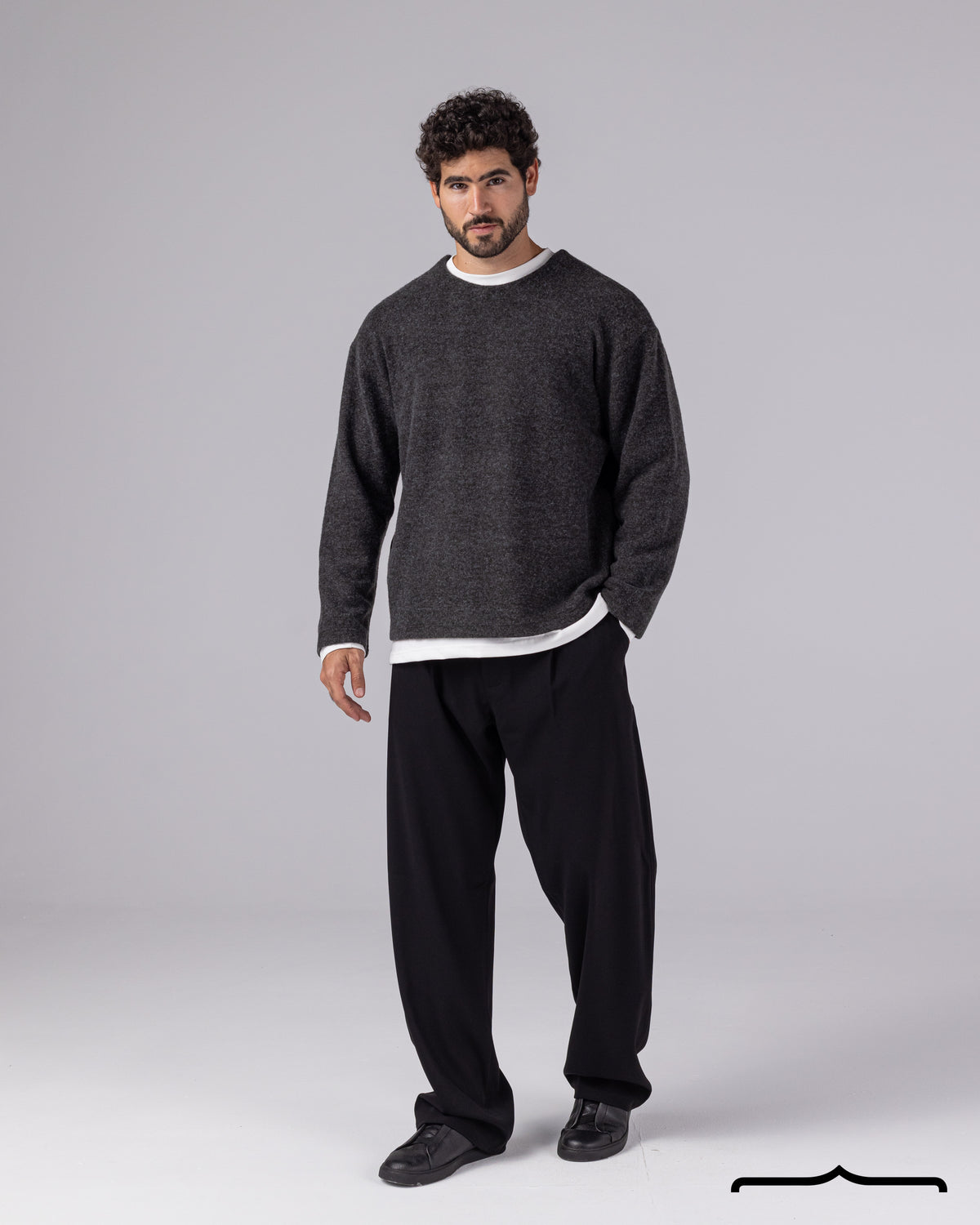 Brushed Pullover in Grey