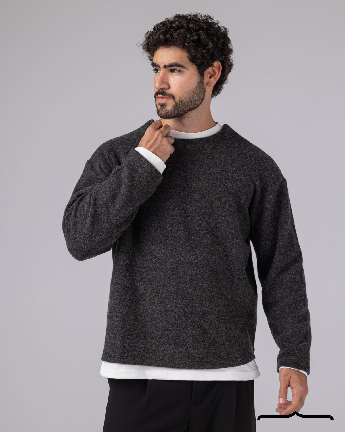 Brushed Pullover in Grey