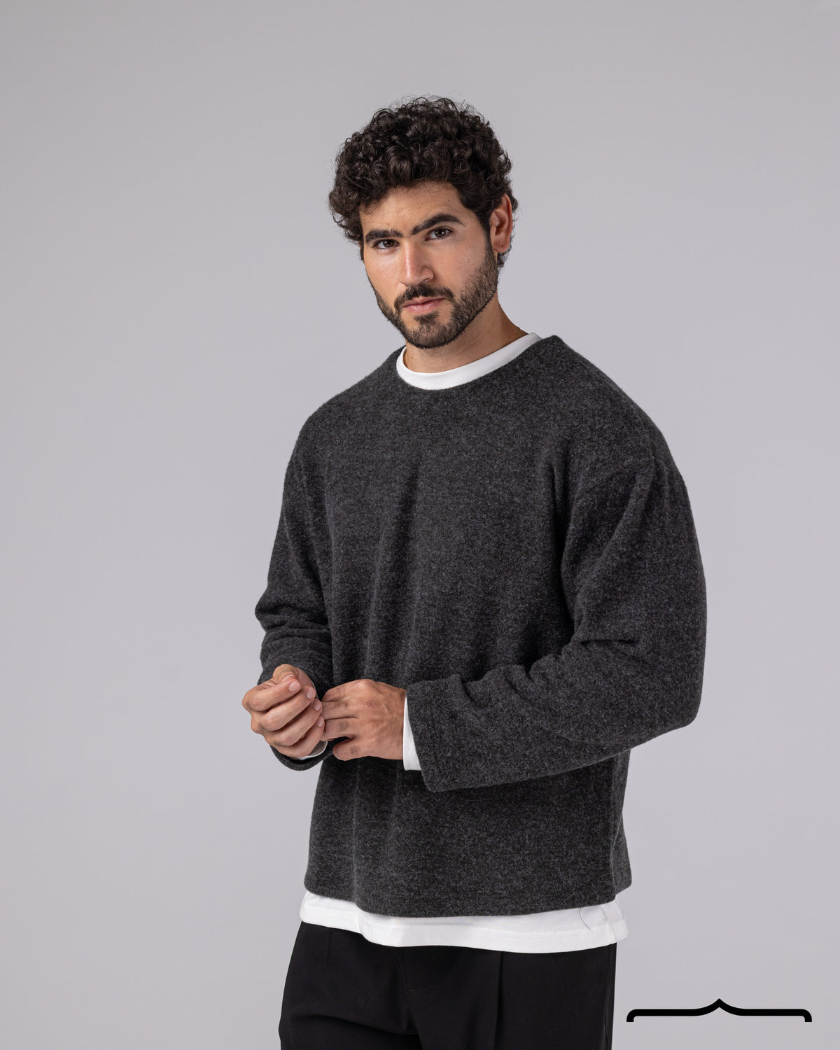 Brushed Pullover in Grey