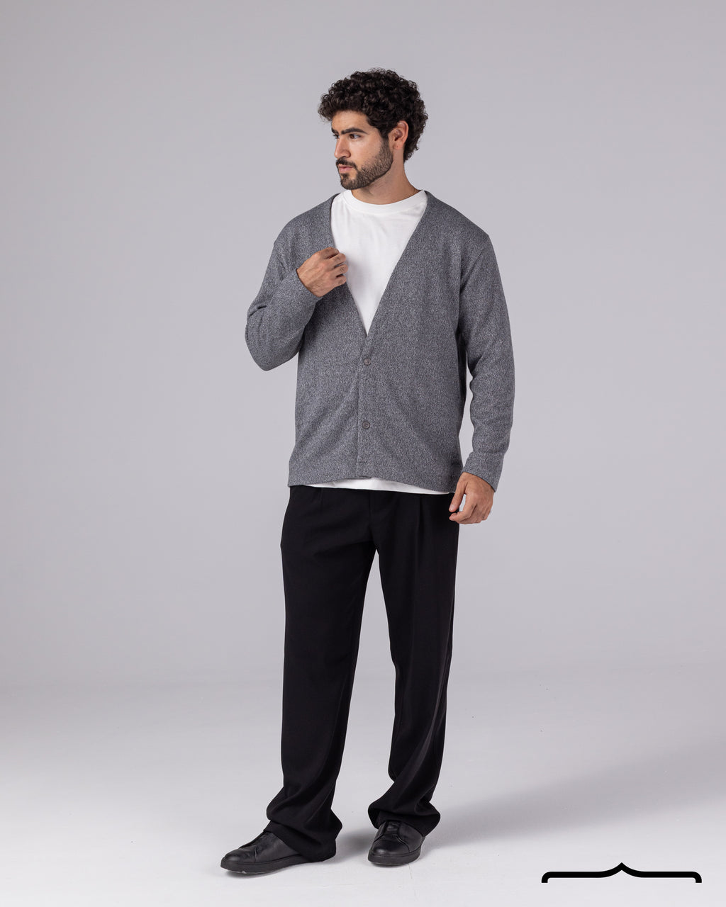 Open Chest Cardigan in Dark Grey