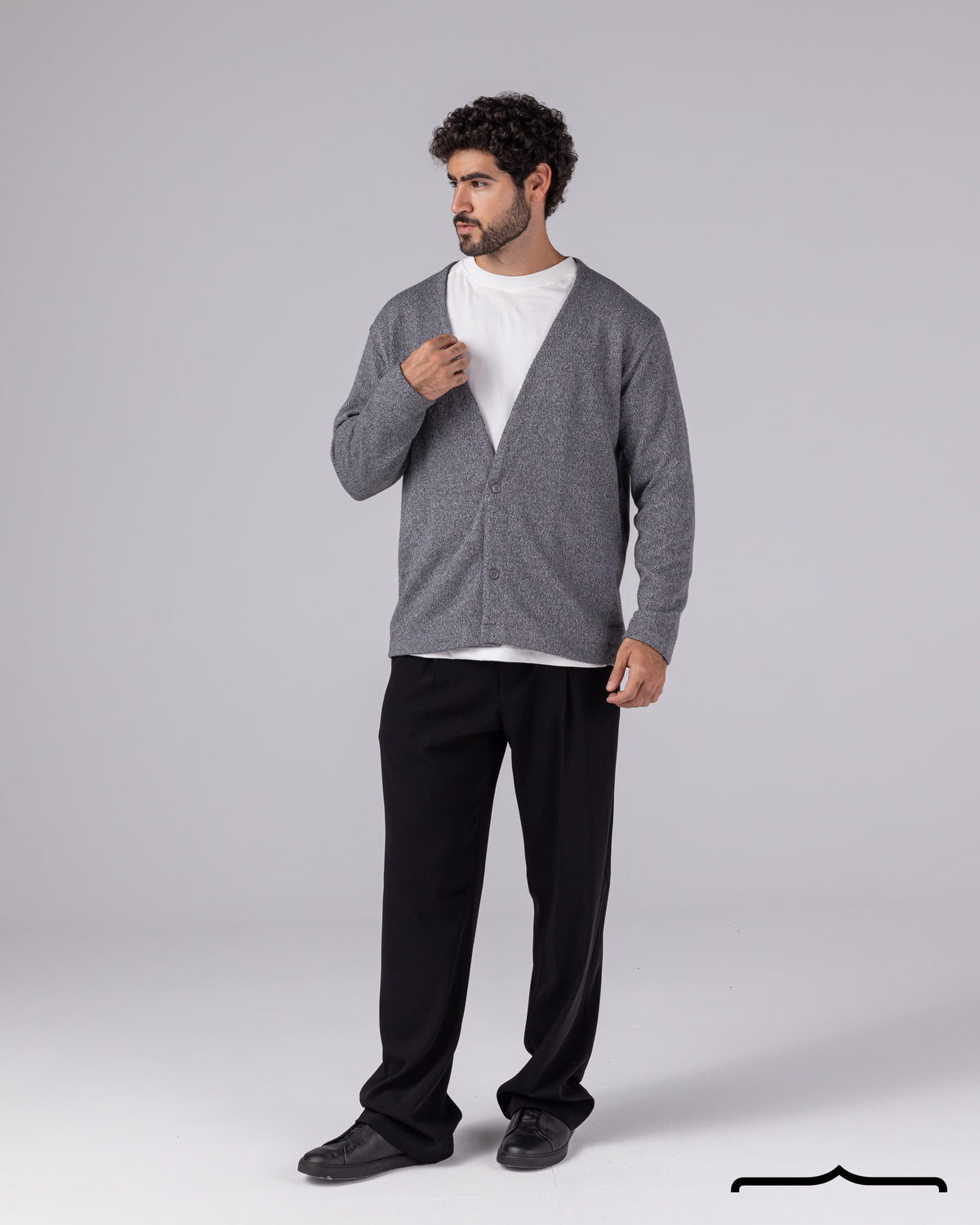 Open Chest Cardigan in Dark Grey