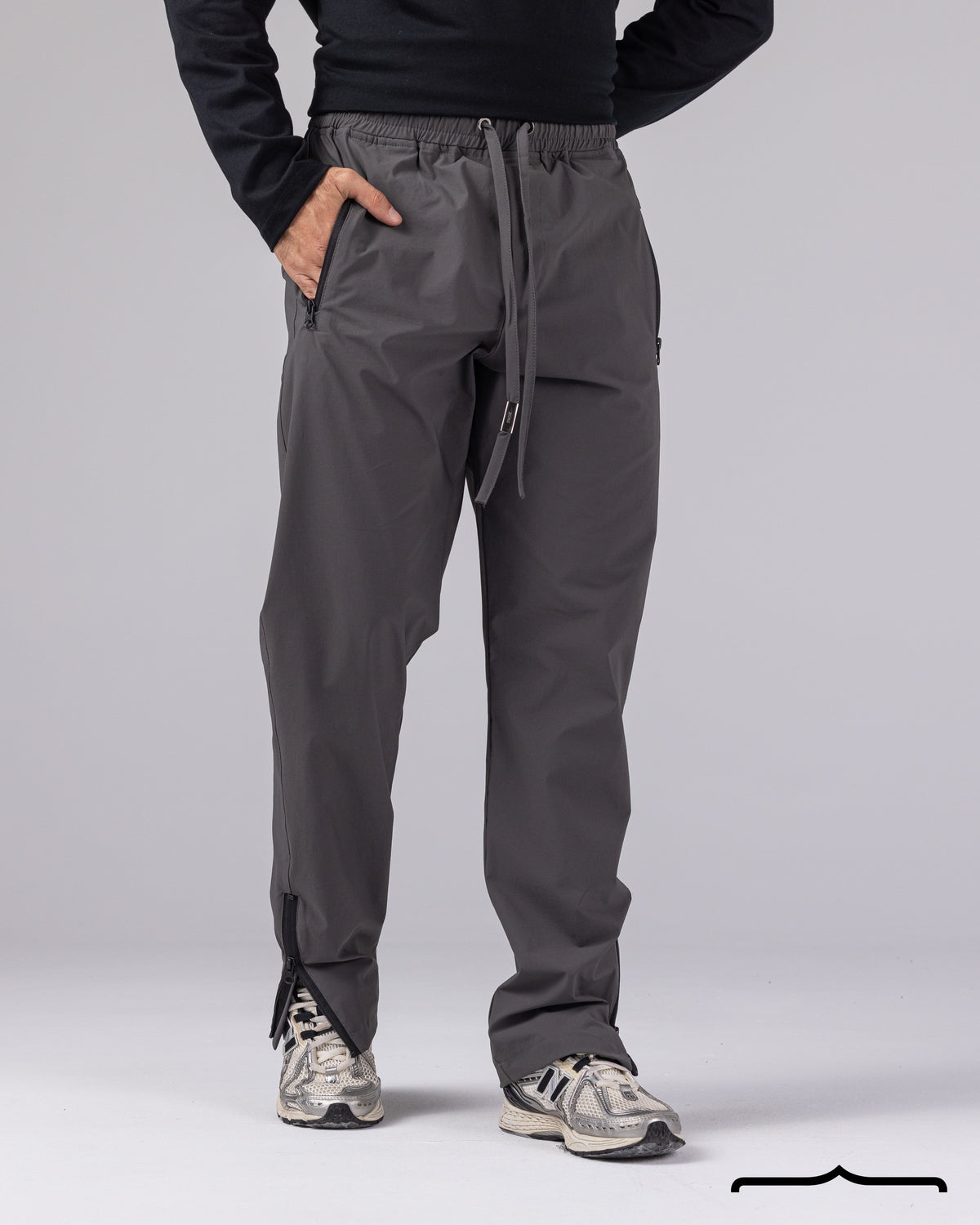 Side Zipper Pants in Grey