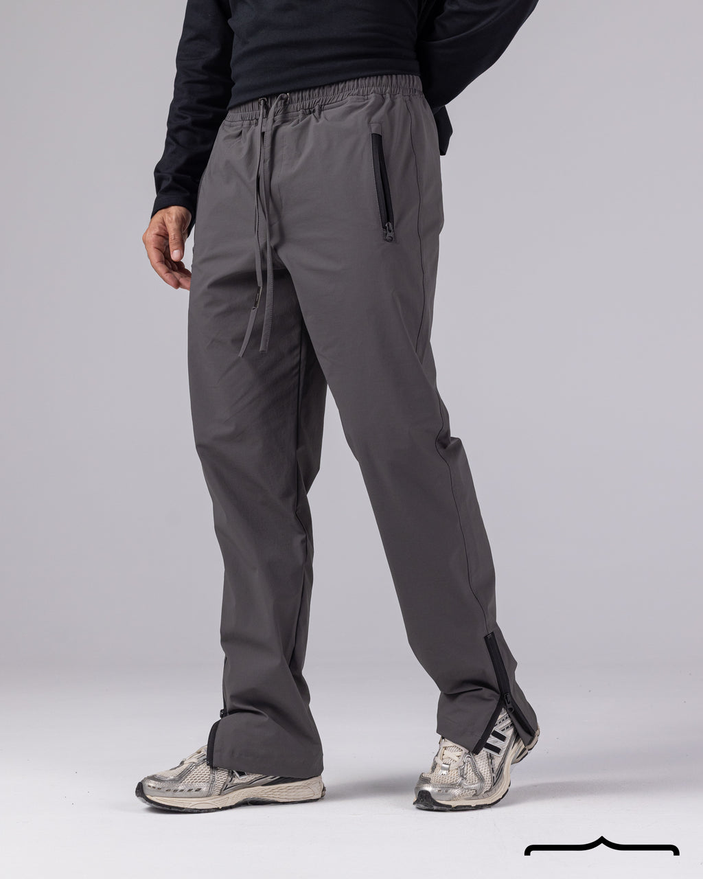 Side Zipper Pants in Grey
