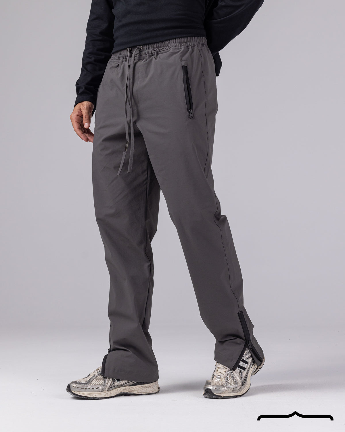 Side Zipper Pants in Grey