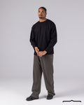 Long Sleeve Ribbed T-shirt in Black