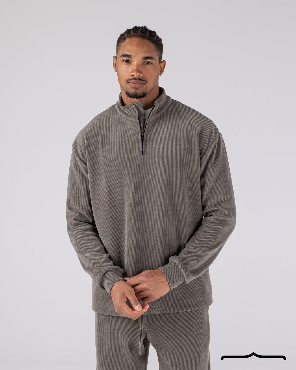 Textured Sweatshirt Set in Olive