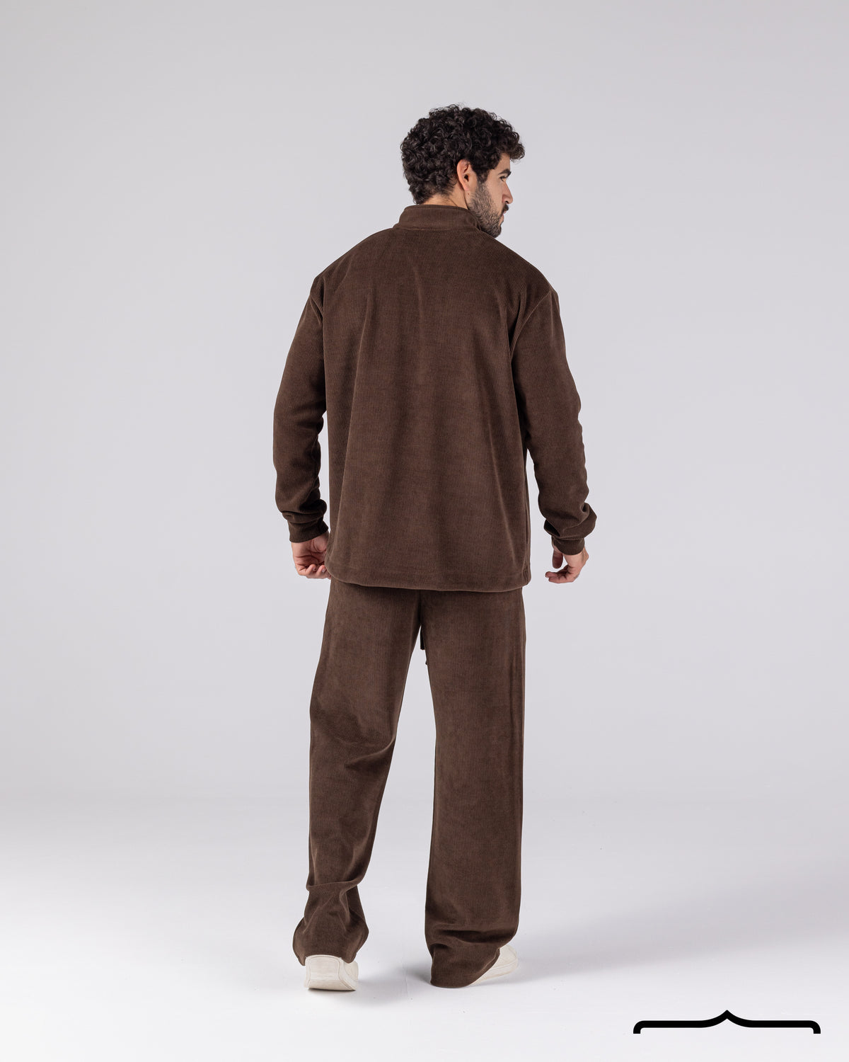 Textured Sweatshirt Set in Brown