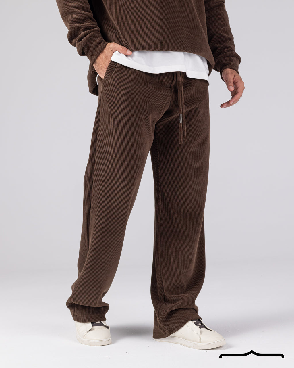 Textured Pants Set in Brown