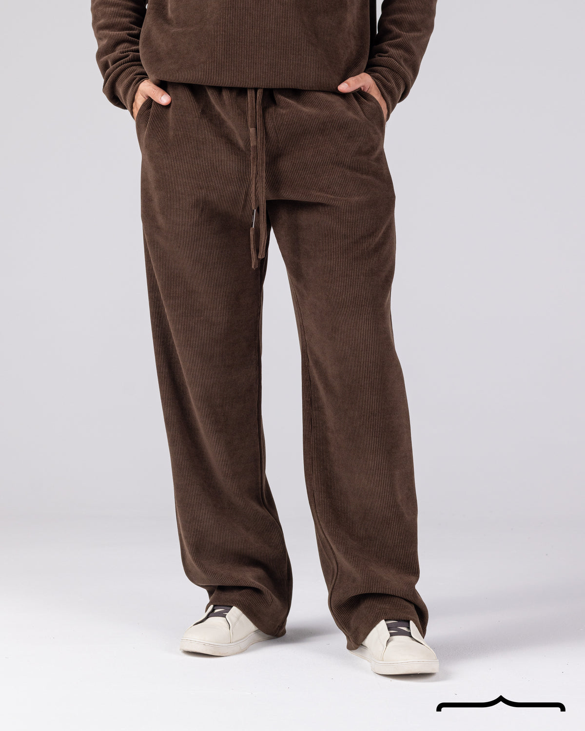 Textured Pants Set in Brown