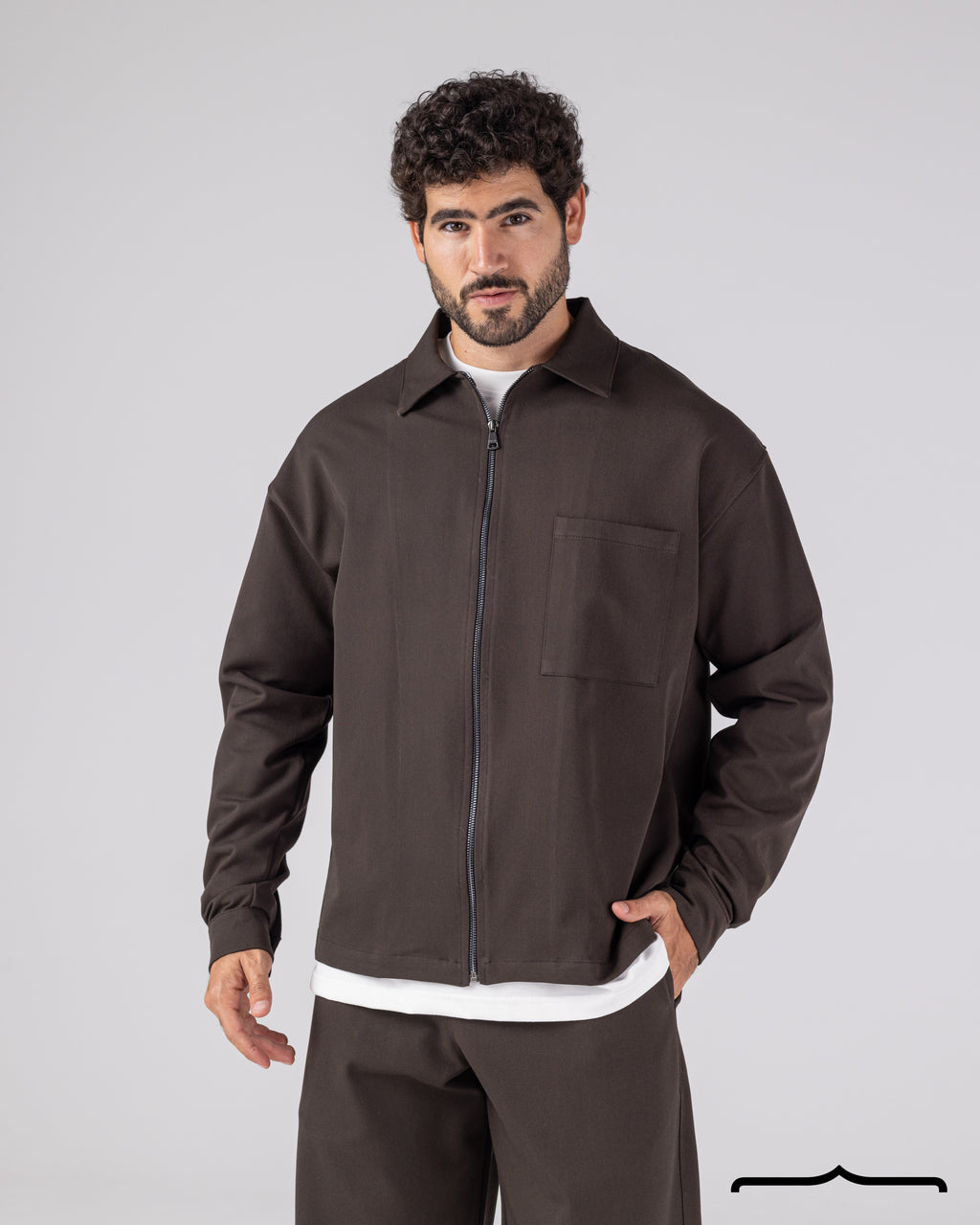 Signature Shacket in Brown