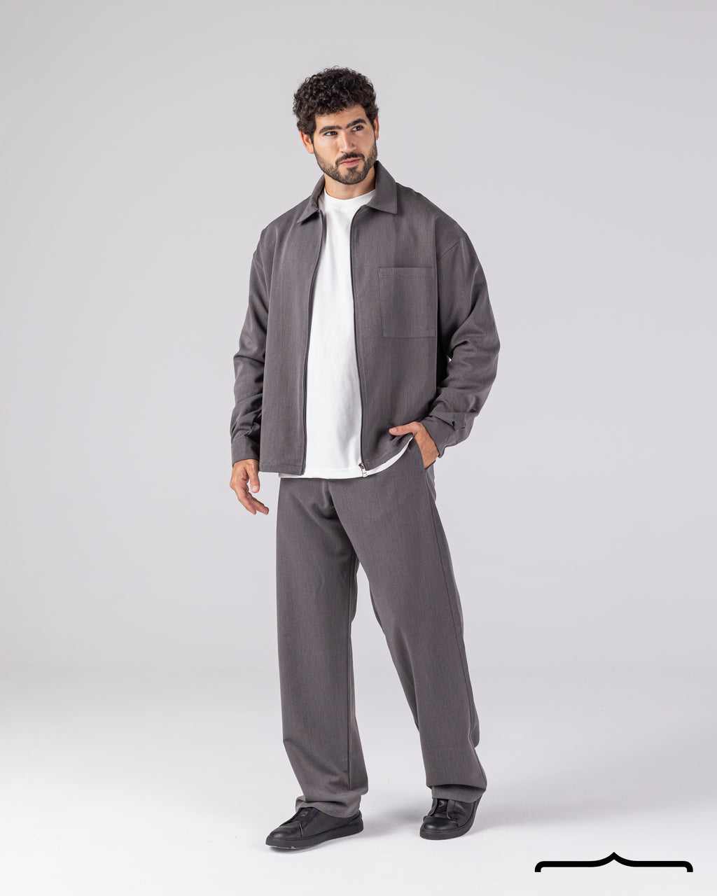 Signature Shacket in Grey