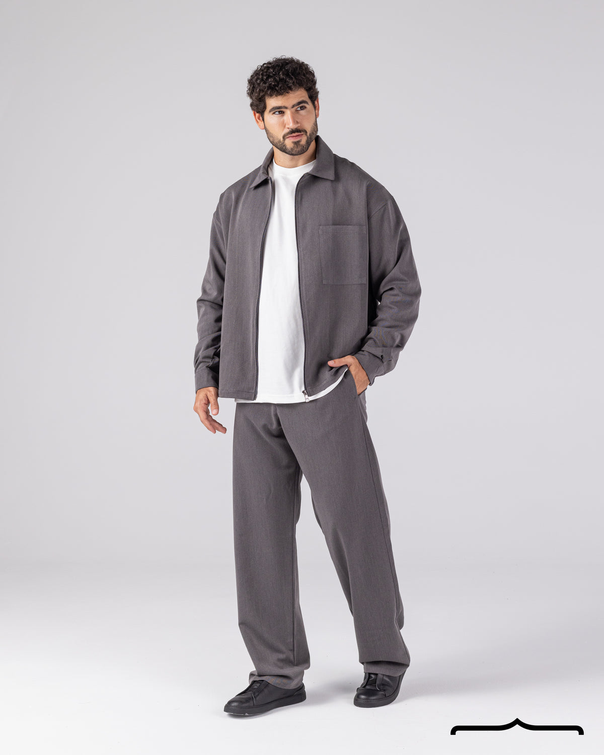 Signature Shacket in Grey