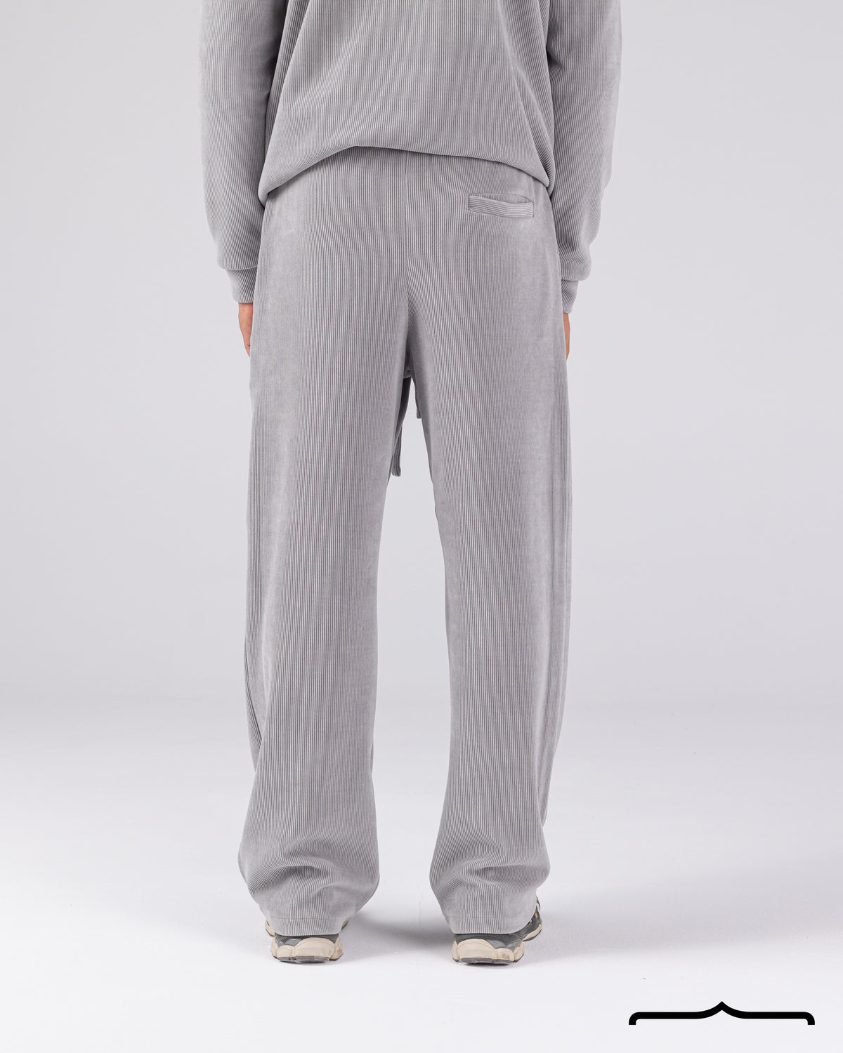 Textured Pants Set in Light Grey