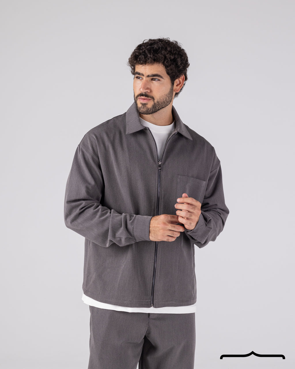 Signature Shacket in Grey