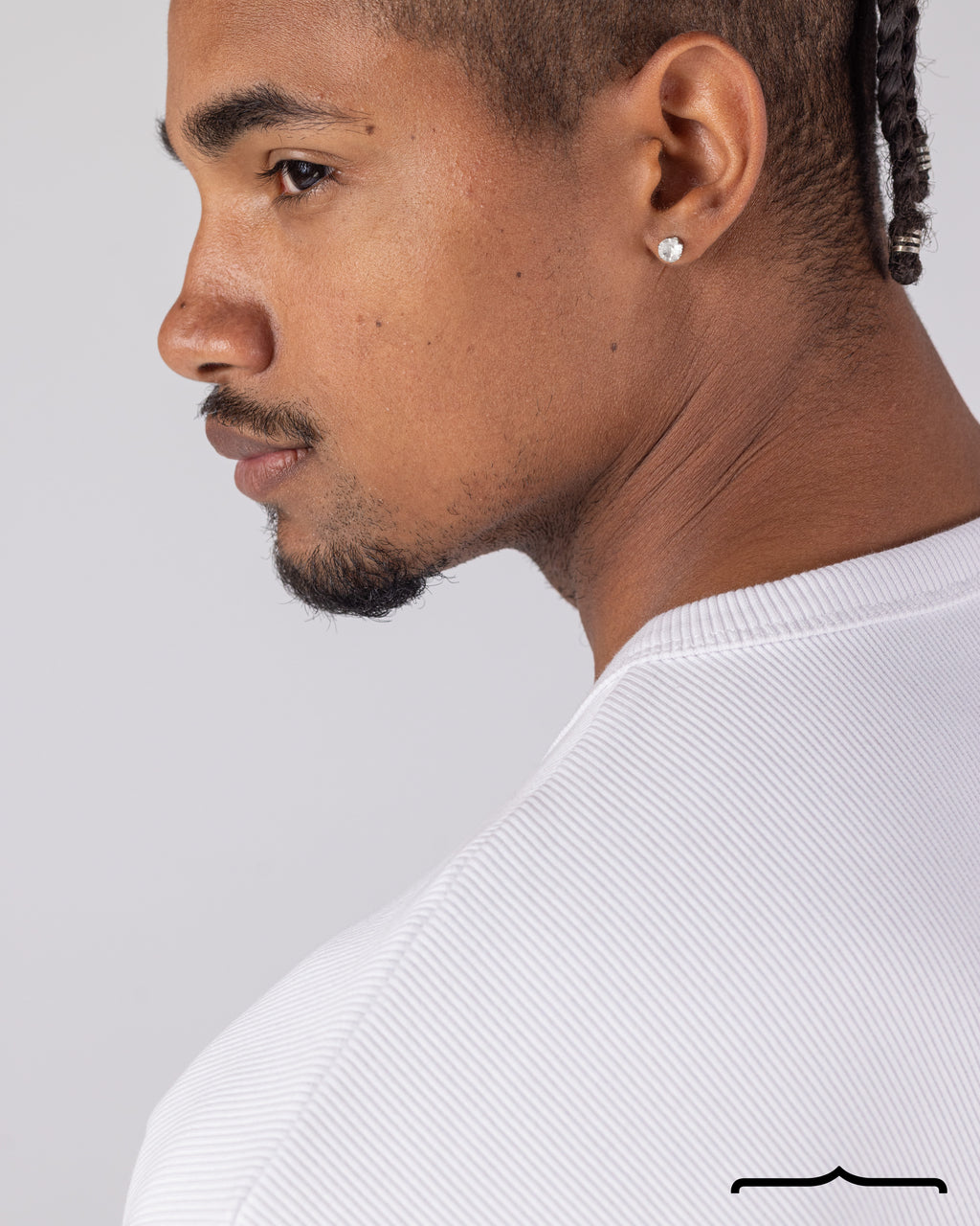 Long Sleeve Ribbed T-shirt in white