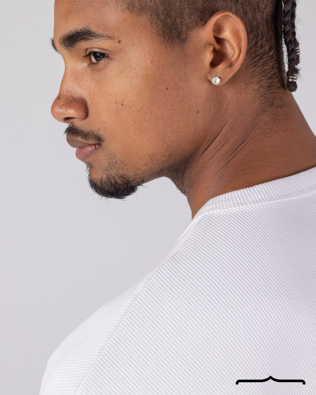 Long Sleeve Ribbed T-shirt in white