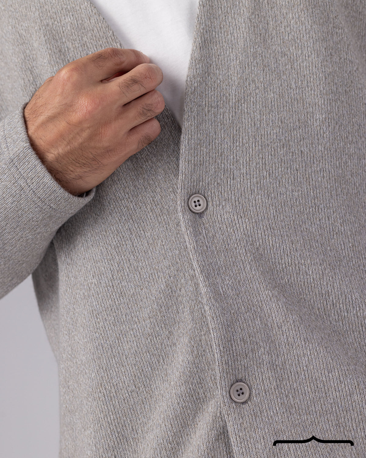 Open Chest Cardigan in Light Grey