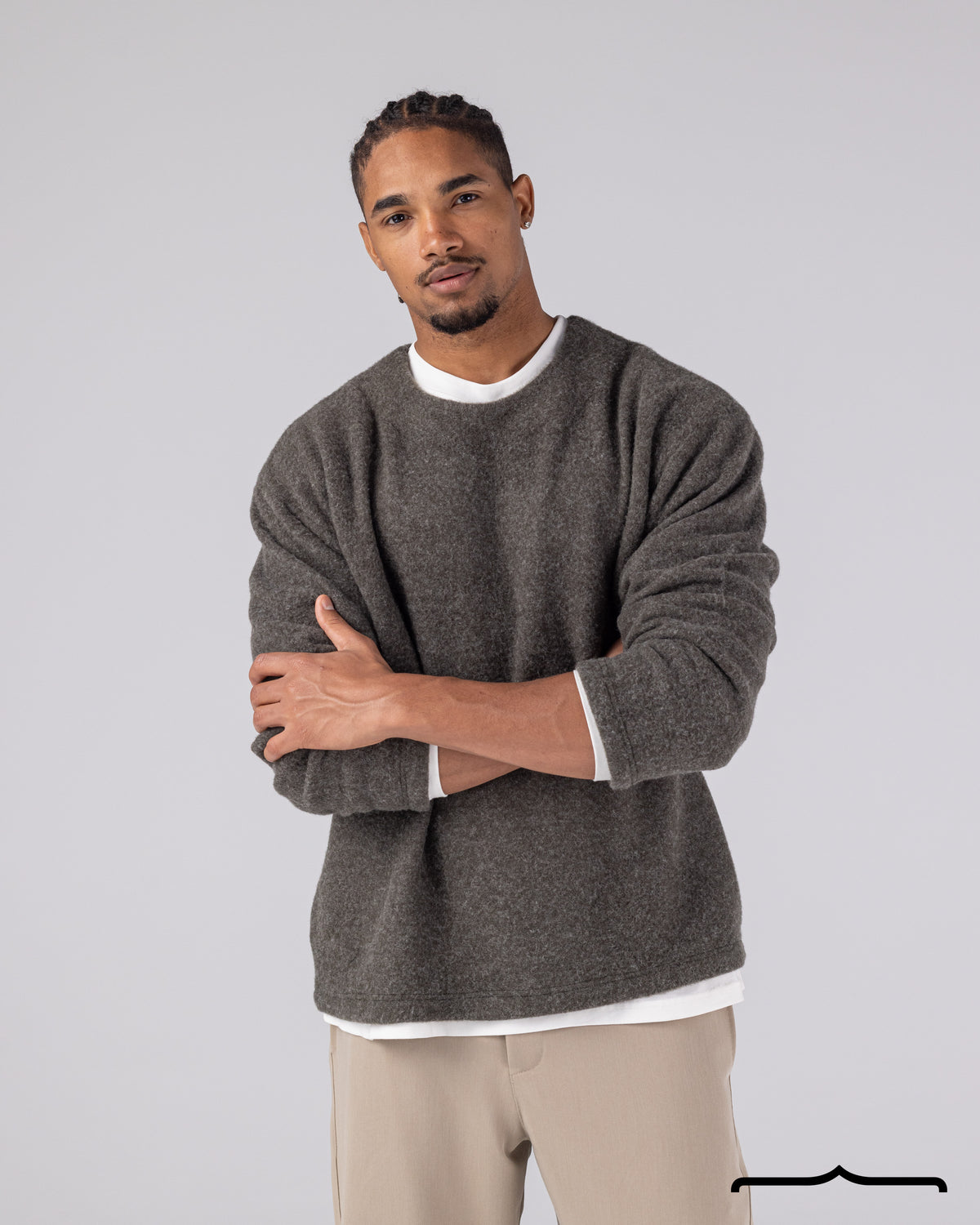 Brushed Pullover in Olive