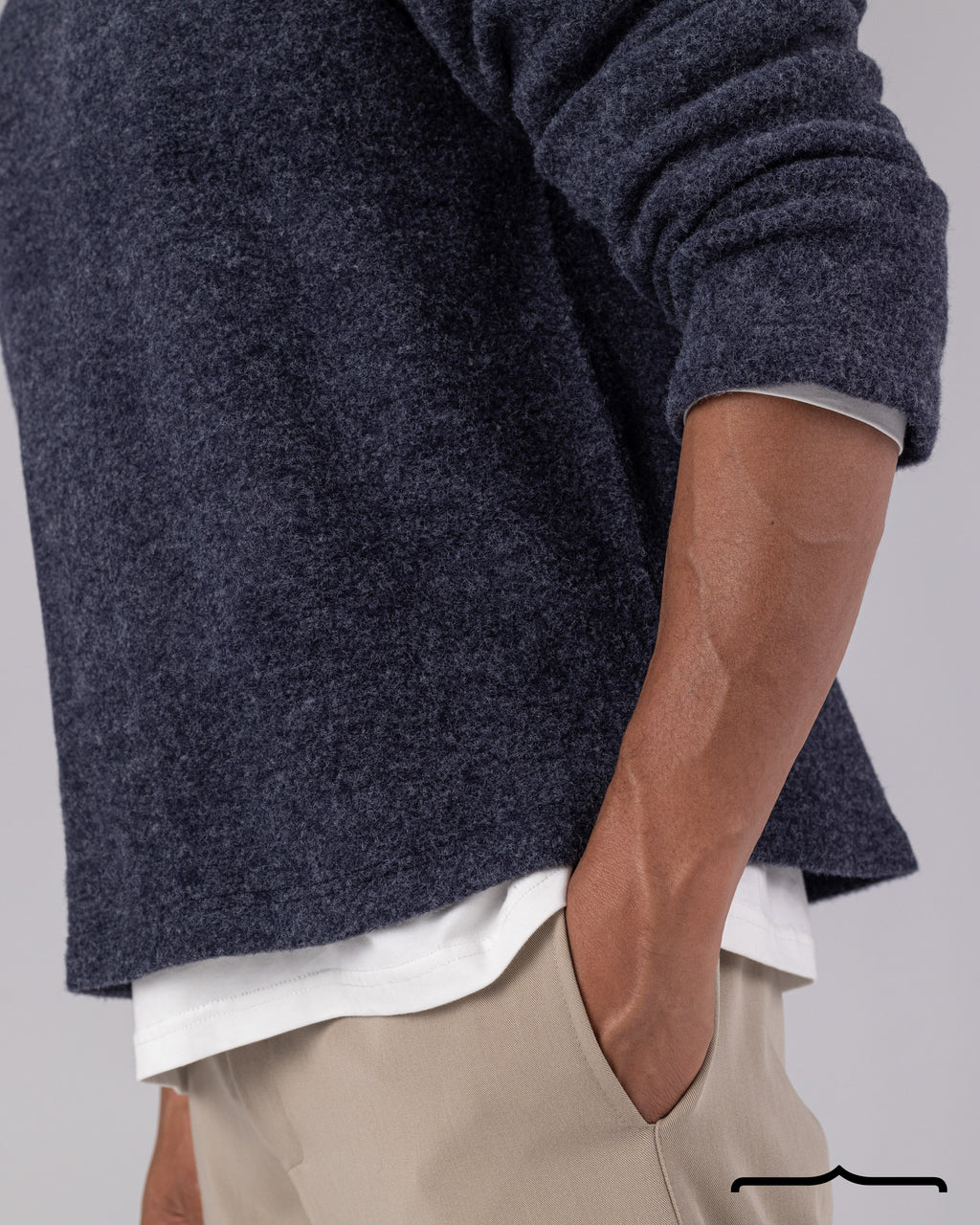 Brushed Pullover in Navy Blue