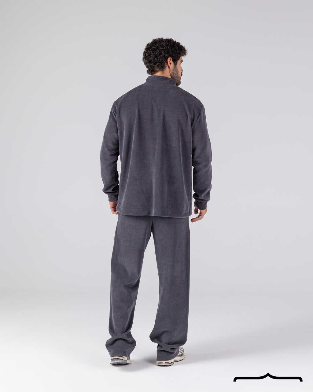 Textured Sweatshirt Set in Dark Grey