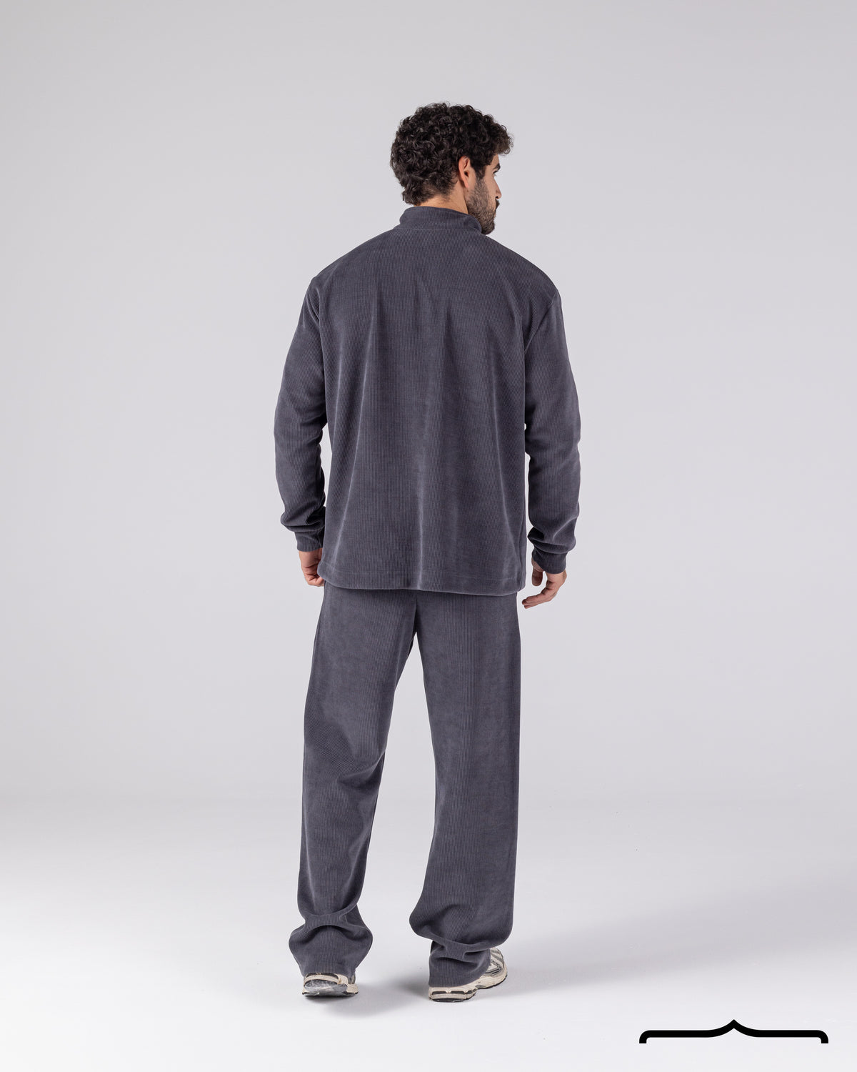 Textured Sweatshirt Set in Dark Grey