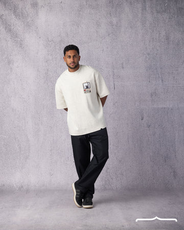 Rocky Printed Oversize T-shirt in Light Grey