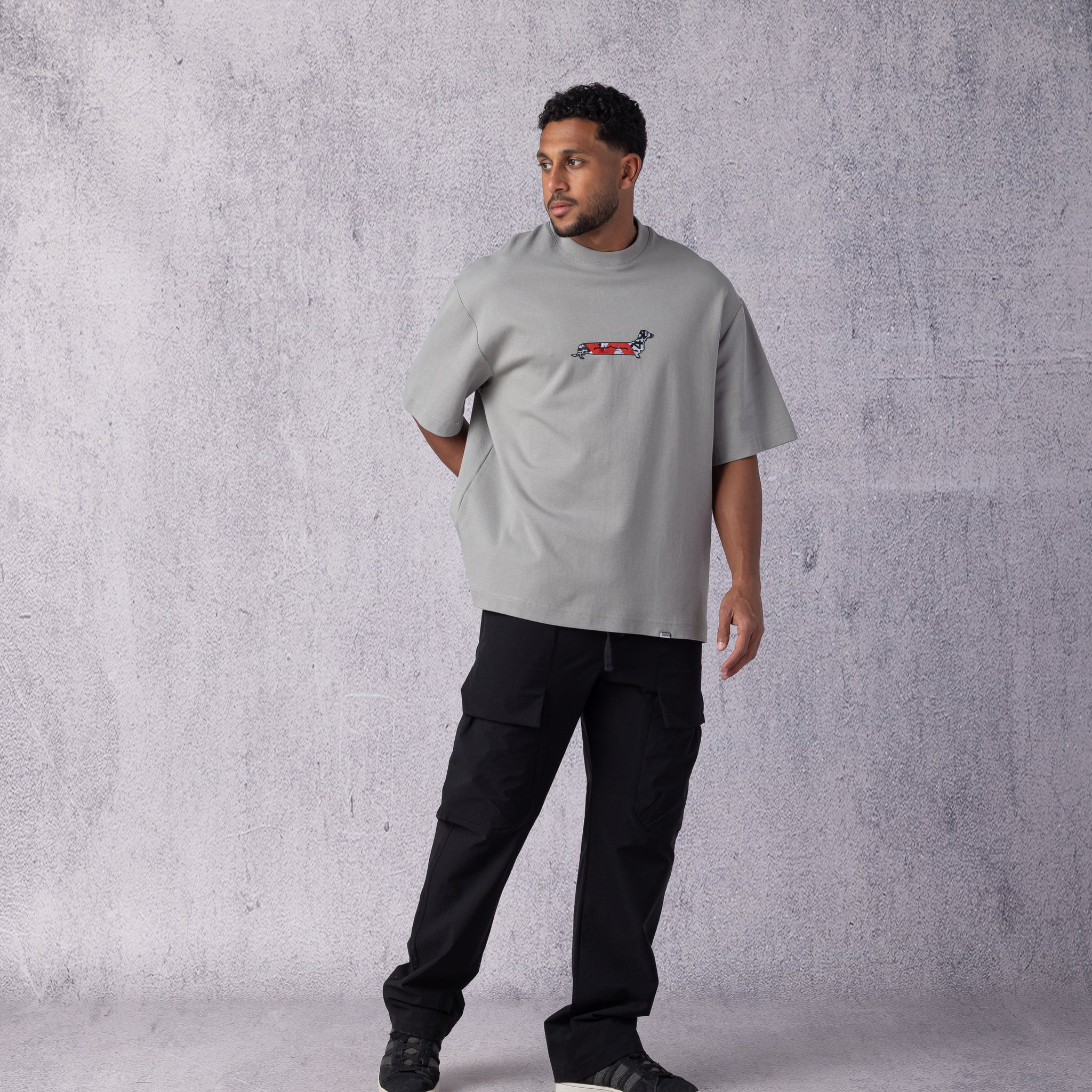 Sausage Dog Oversize T-shirt in Grey