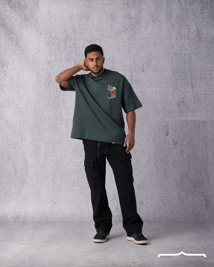 Spark Plug Oversize T-shirt in Olive
