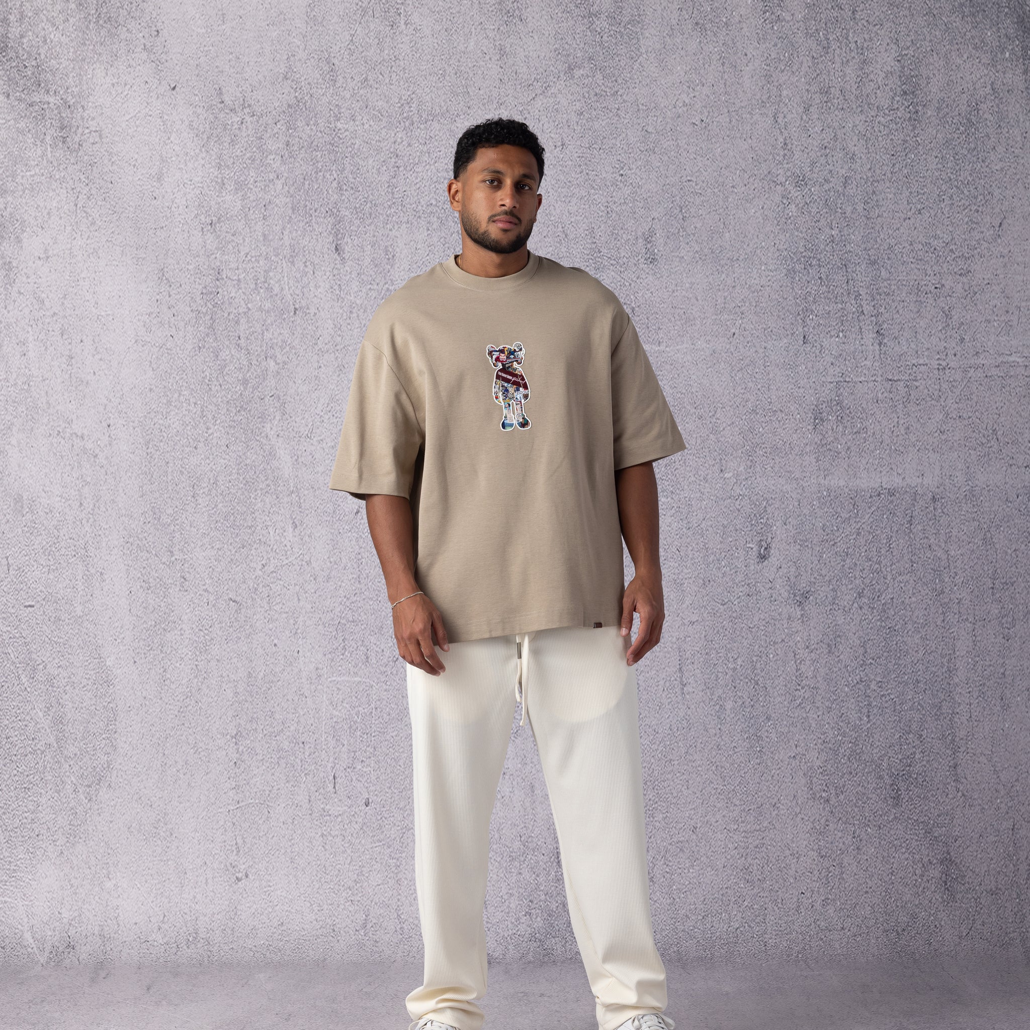 You Have Been Stached Oversize T-shirt in Beige