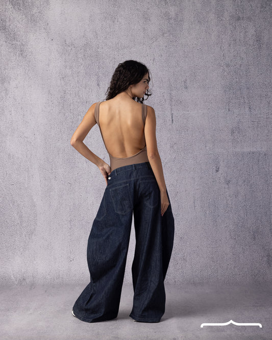 Backless Bodysuit in Brown