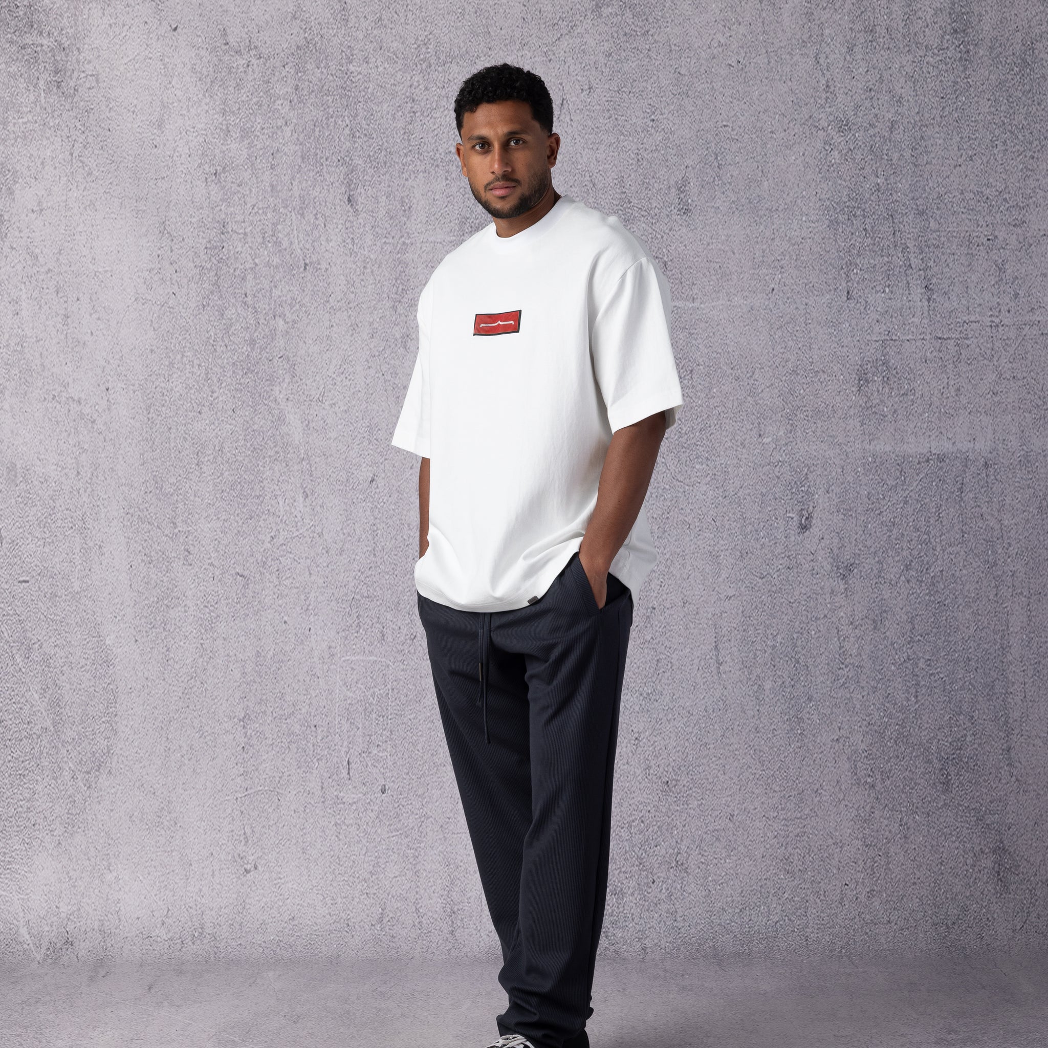 Rubber Sign Oversize T-shirt in White