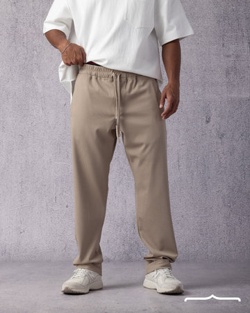 Textured Sweatpants Volume 2 in Beige