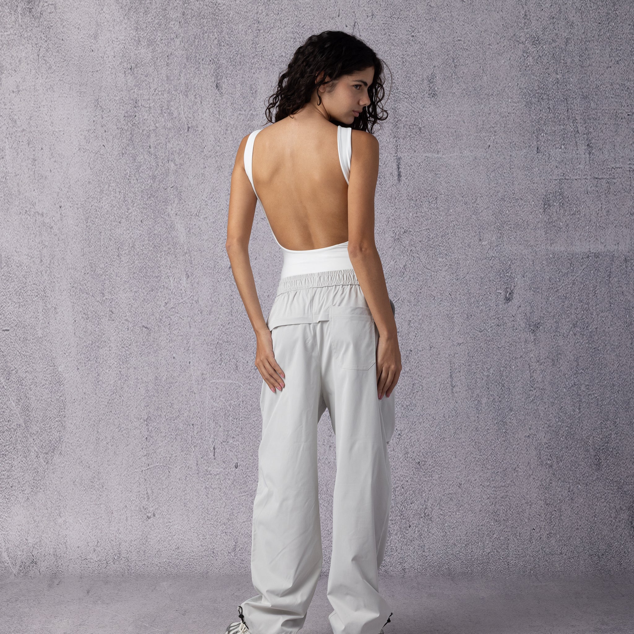 Backless Bodysuit in White