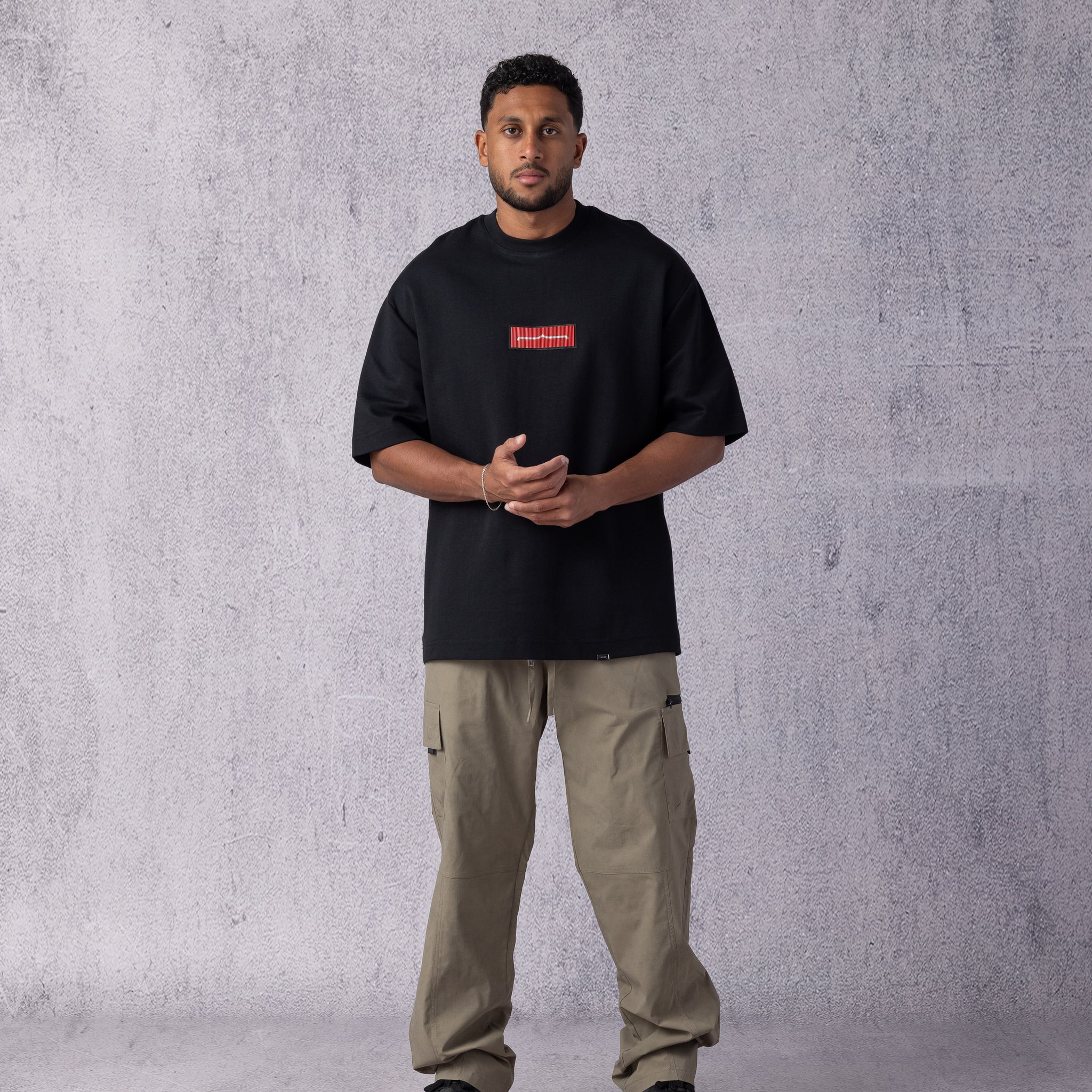 Rubber Sign Oversize T-shirt in Black