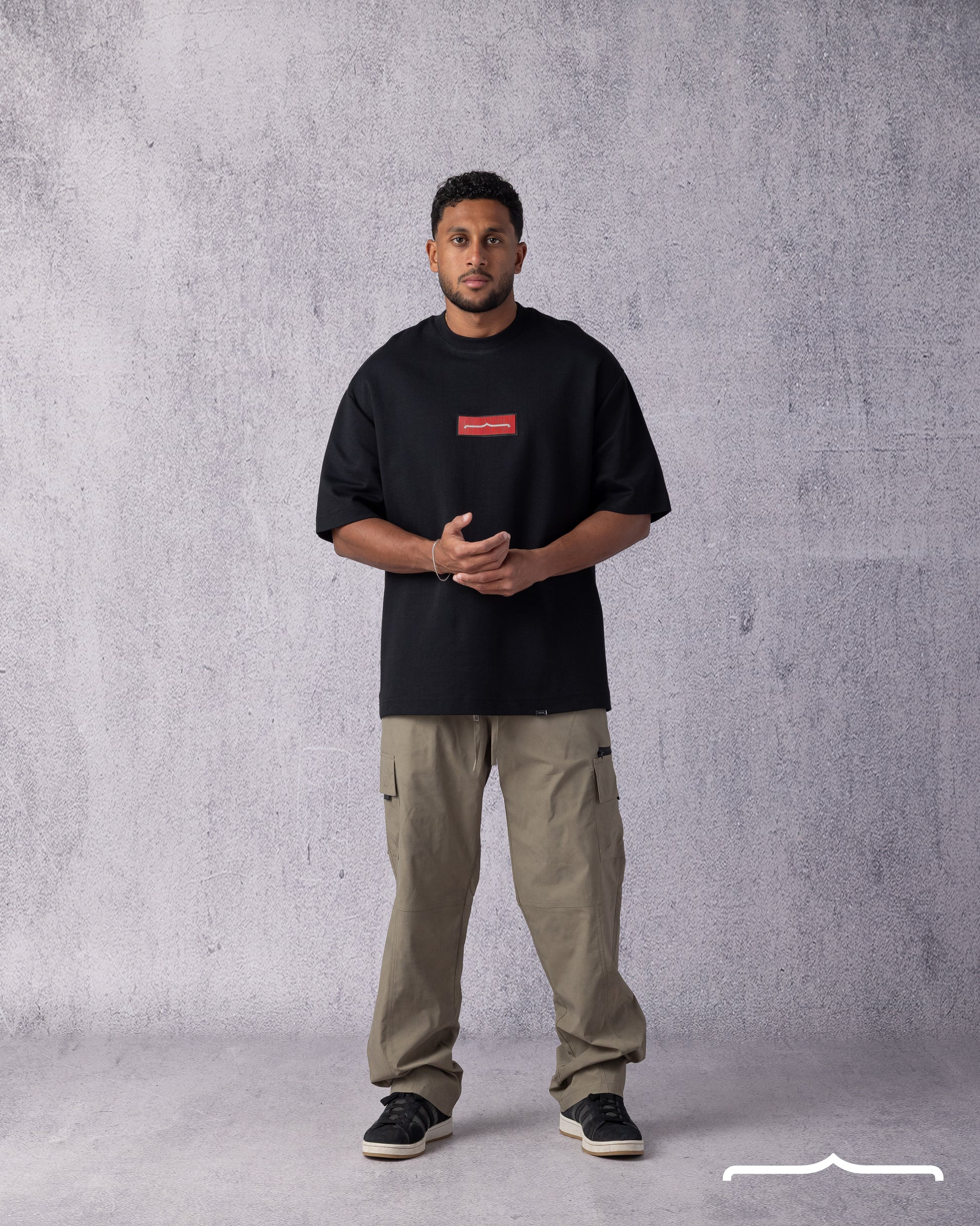 Rubber Sign Oversize T-shirt in Black