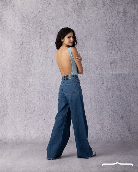 Backless Bodysuit in Babyblue