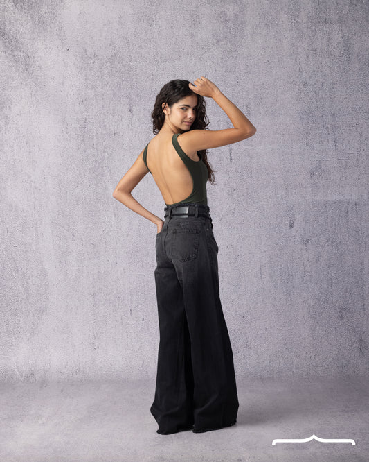 Backless Bodysuit in Olive