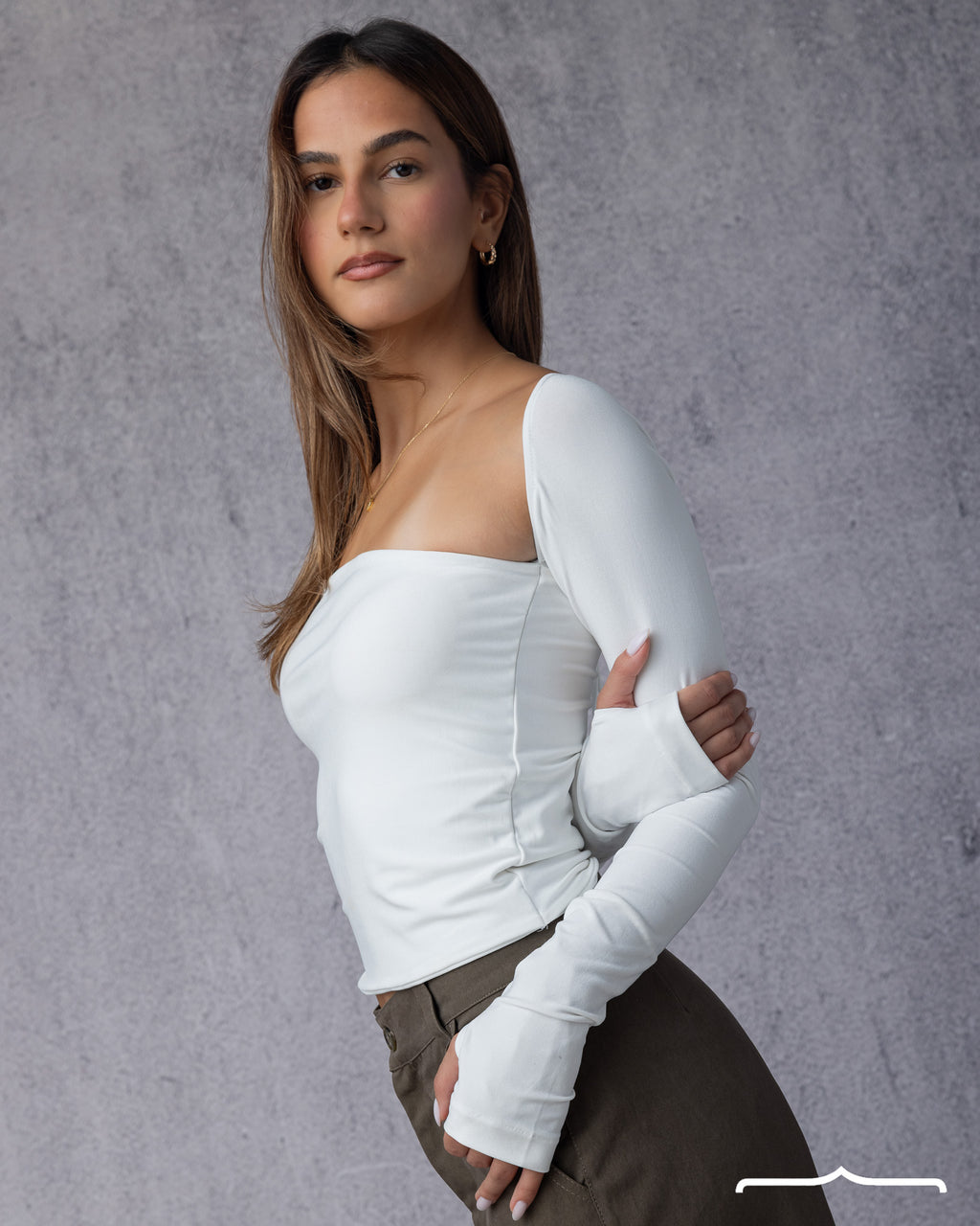 Off shoulder top in White