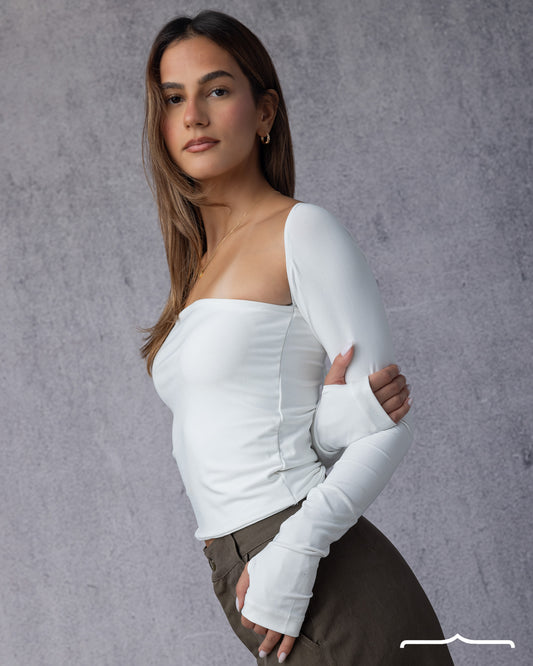 Off shoulder top in White