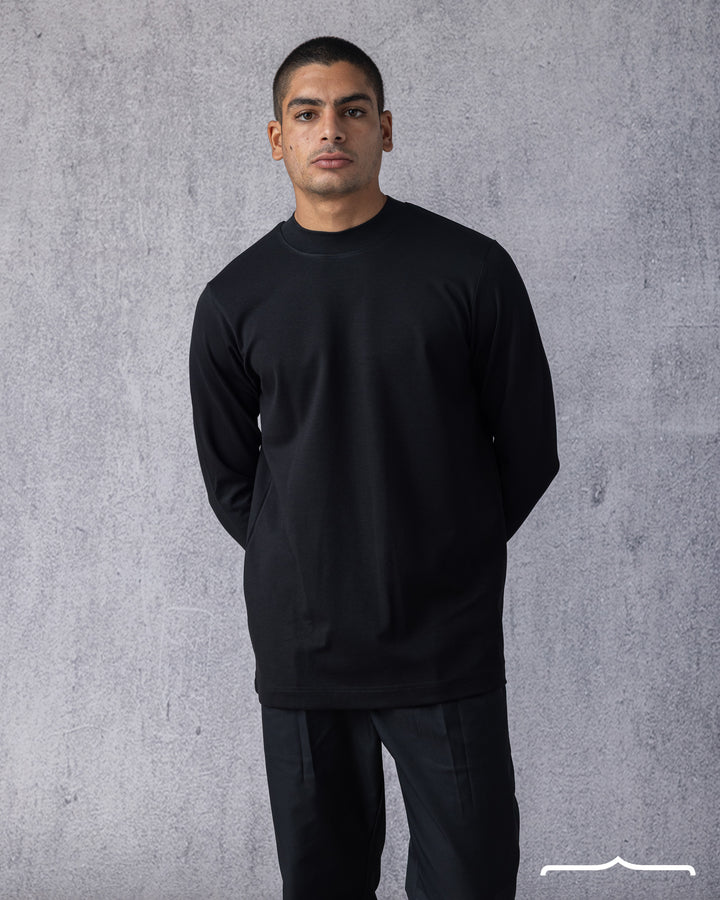 Half Neck Jumper in Black