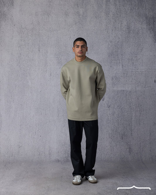 Crew Neck Sweatshirt in Olive Volume 2