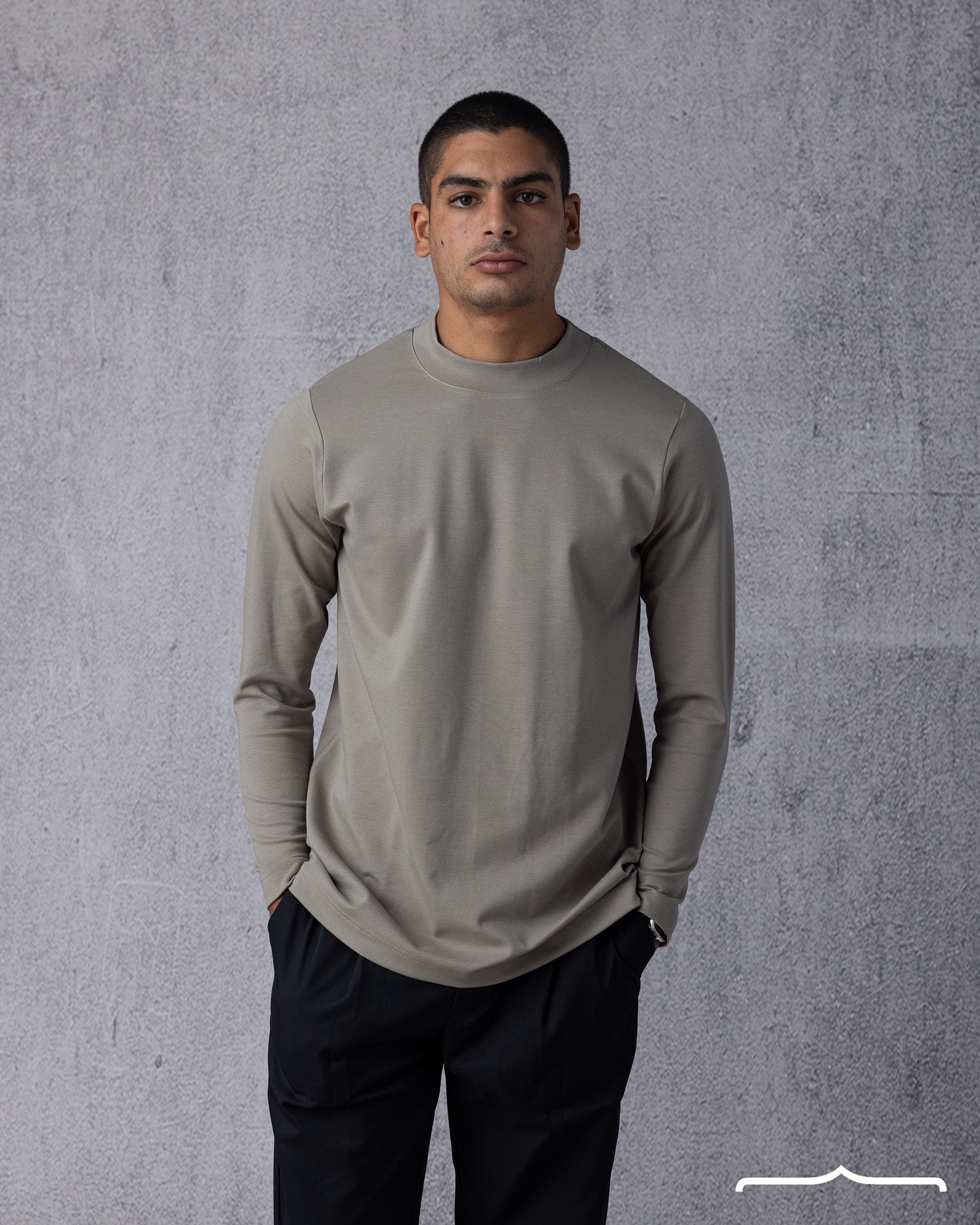 Half Neck Jumper in Olive