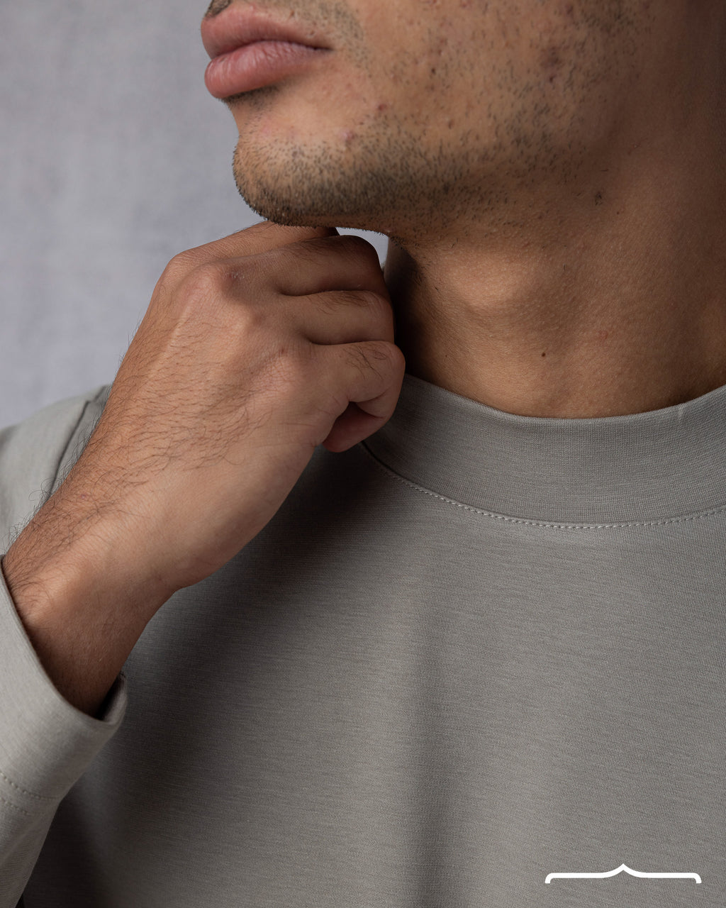men's Half Neck Jumper in Olive