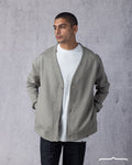 men's Cardigan with Buttons in Light Grey