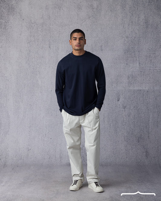 Half Neck Jumper in Navy Blue